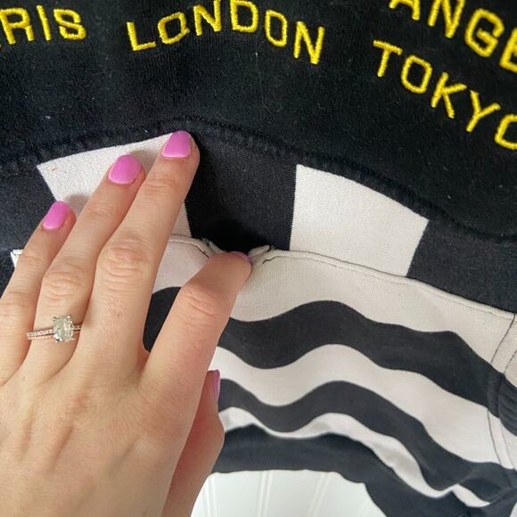 PacSun Civil Regime Hoodie Men's M Black & White Stripped y2k Grunge - Picture 5 of 7